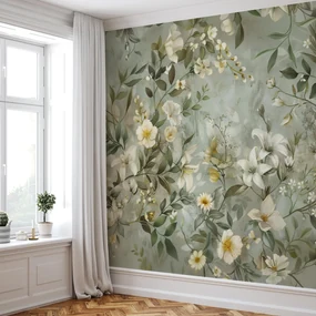 Fototapet - Flori Verde-Oliv (147x102 cm)