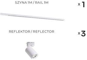 Zuma Line 3555 - Spot pentru sistem de șină TORE 3xGU10/35W/230V alb