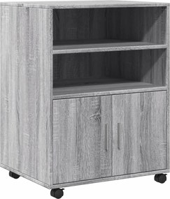 vidaXL Dulap cu roți, gri sonoma, 60x48x81 cm, lemn compozit