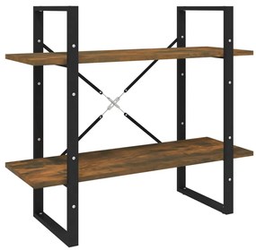 821312 vidaXL Bibliotecă 2 niveluri stejar fumuriu 80x30x70 cm lemn compozit