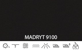 Pat matrimonial Boxspring 180 cm Clady (Negru piele ecologică) (cu sp. depozitare). 1044200