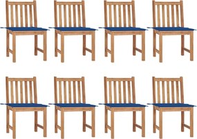 vidaXL Scaune de grădină cu perne, 8 buc., lemn masiv de tec