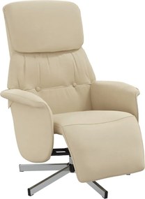 vidaXL Scaun rabatabil cu suport pentru picioare crem material textil