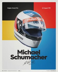 Imprimare de artă Michael Schumacher - Helmet - 1991, Automobilist