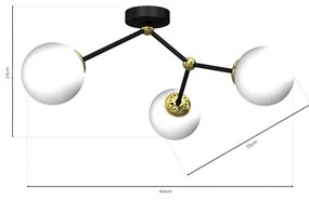 Lustră aplicată JOY 3xE14/40W/230V neagră/aurie