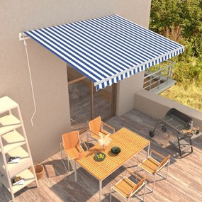 Copertina retractabila automat, albastru si alb, 400 x 300 cm Albastru si alb, 400 x 300 cm