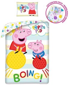 Purcelușa Peppa Boing set de pat 140×200cm, 70×90 cm