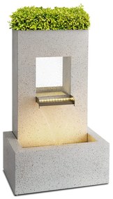 Bloomingstone, fântână, fântână de grădină, fântână decorativă, 20 W, pompă, zinc, LED