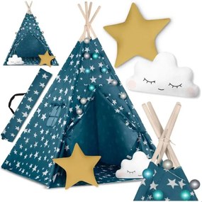 Cort pentru copii TeePee cu perne Night Sky