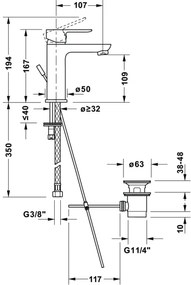 Duravit D-CODE DC1023001010 - baterie pentru lavoar + set de evacuare, crom lucios