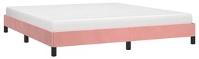 Cadru de pat, roz, 160x200 cm, catifea Roz, 25 cm, 160 x 200 cm
