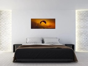 Tablou cu parașutistul în apus de soare (120x50 cm)