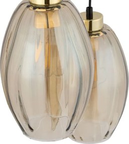 Lustră LED pe cablu SEBO 3xE27/15W/230V negru/bej fumuriu