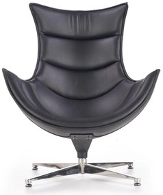 Fotoliu tapitat Luxor negru - H 96 cm