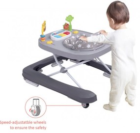 Premergator Premium 2 in 1 NOVOKIDS™ Little Giraffe Walker, Reglabil in 3 trepte de inaltime, Transformabil in antemergator, Roti silentioase, Cu