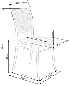 Scaun de bucaterie Tobias, ratan / negru
