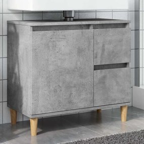 vidaXL Dulap de chiuvetă, gri beton, 65x33x60 cm, lemn prelucrat