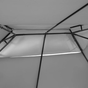 Outsunny Gazebo 4x3 m cu 6 Perdele și Acoperiș cu 2 Niveluri, din Oțel și Poliester, Gri Închis | Aosom Romania