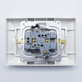Priza dubla cu impamantare si protectie copii Arkedia Panasonic, ST, alba