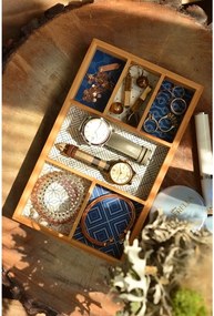 Cutie din bambus pentru bijuterii Bambum Boxy, 6 compartimente