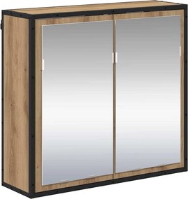 vidaXL Raft de perete cu raft cu ușă Stejar Artizanal 65 x 20 x 60 cm