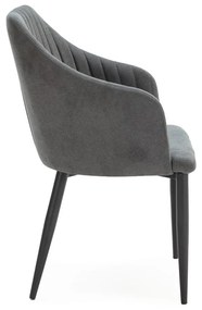 Set de scaune de sufragerie gri închis 2 buc. tapițat Nadi – Marckeric