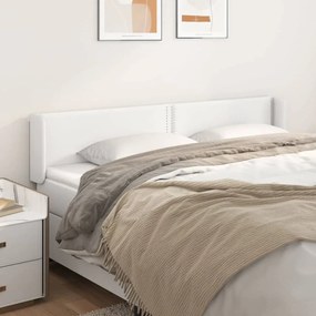 3118725 vidaXL Tăblie de pat cu aripioare alb 163x16x78/88 cm piele ecologică