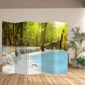 Paravan - Cascada Huai Mae Kamin în pădure (210x170 cm)