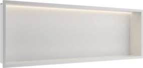 Raft incastrat dreptunghiular Balneo Wall-Box One LED cu rama 90x30x10 cm alb mat