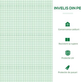 Outsunny Seră de Grădină Tip Cabană cu Acoperiș din PE, Seră pentru Grădină cu Țăruși și Margini Extinse, 120x60x60 cm, Verde | Aosom Romania