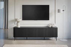 Comodă TV Vesper 4D 187 cm - negru / picioare negre