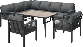 Set de lounge pentru grădină pentru 8 persoane, Gri | Aosom Romania