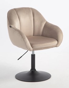 HR2055N Scaun Latte din Catifea cu Bază Neagră