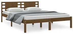 3104216 vidaXL Cadru de pat, maro miere, 120x200 cm, lemn masiv de pin