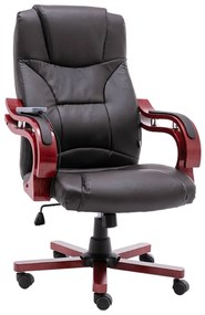 20567 vidaXL Scaun de masaj pentru birou, maro, piele naturală