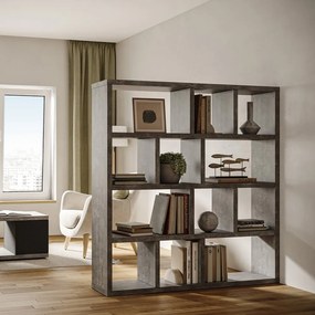 Bibliotecă gri cu aspect de beton 150x159 cm Berlin – TemaHome
