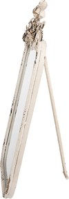 Oglinda alba, de masa, din metal, cu aspect vintage 27x5x45 cm