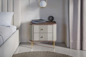 Set noptiere Vesper 56 cm - cașmir / nuc / picioare aurii