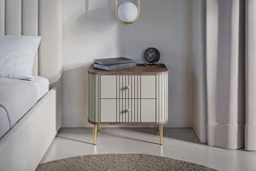Set noptiere Vesper 56 cm - cașmir / nuc / picioare aurii