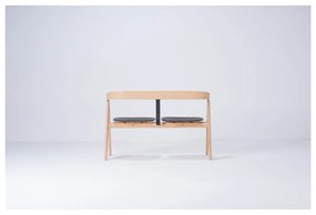 Bancă din lemn de stejar Gazzda Ava, șezut gri