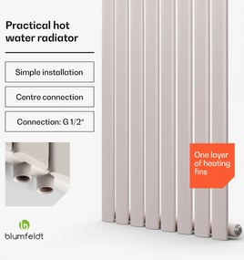 Blumfeldt Tallheo, 47 x 160, radiator, radiator tubular, 728 W, apă caldă, 1/2