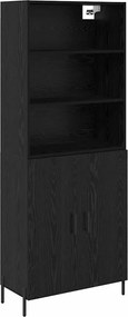 vidaXL Bufet Stejar Negru 69,5 x 34 x 180 cm Lemn compozit
