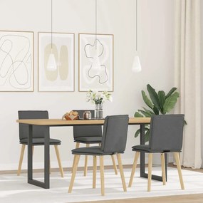 vidaXL Scaune de bucătărie pivotante, 4 buc., gri închis, textil