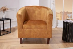 Fotoliu elegant si confortabil Hemingway, Catifea, Galben Mustar A-43892 VC