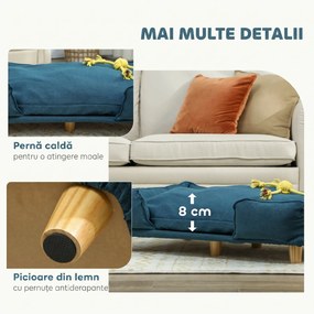 PawHut Canapea pentru Câini până la 30 kg cu Pernă Detașabilă, 96x66x24 cm, Albastru | Aosom Romania