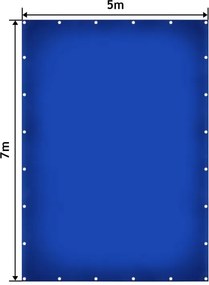 JAGO Prelata 650 g/m², ochiuri de aluminiu, albastru, 5 x 7