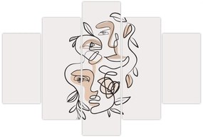 Tablou - Line art facials (150x105 cm)
