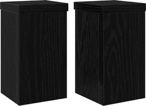 vidaXL Suport pentru plante 2 pcs Stejar Negru 10 x 10 x 18 cm