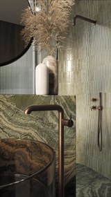 SILIA – Set de duș cu montare îngropată, pălărie de duș fixă, finisaj Bronz periat (NQS_C9XK) 🛁✨