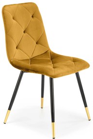 Scaun de sufragerie Kallan (muștar + negru + auriu). Promo -6%. 1039674
